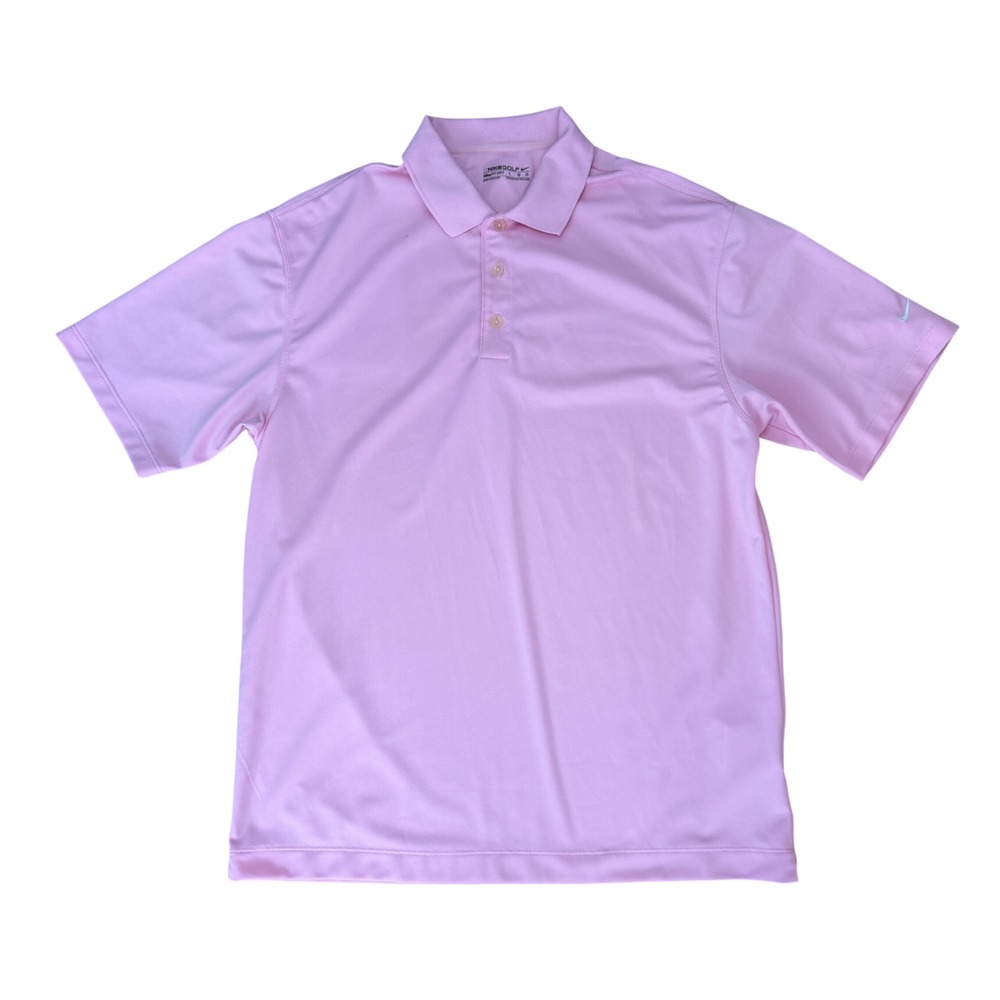 Nike Golf Fit Dry Polo Shirt Mens Large Pink Short Sleeve Performance Golf Top